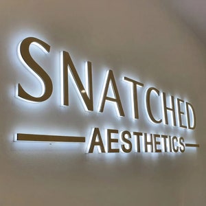 Letrero retroiluminado personalizado, letrero con logotipo comercial, logotipo para exteriores, caja de luz LED retroiluminada, letrero de metal 3D, letreros para oficina, logotipo 3D, letras de logotipo iluminadas