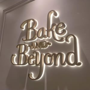 Letrero comercial retroiluminado, letrero LED 3D, letrero de cafetería, letrero de clínica dental, letrero de metal personalizado, letras para pared, letrero con nombre de empresa, letrero con logotipo iluminado