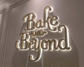 Backlit Business Sign, 3D LED Sign, Cafe Sign, Dental Clinic sign, Custom Metal Sign, Letters for Wall, Company Name Sign, Lightup Logo Sign