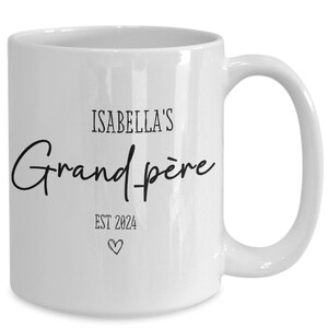Custom Grand-père coffee mug, personalized gift for Grand-père, gift, gift for French grandfather, new Grandpa cup, pregnancy anouncement