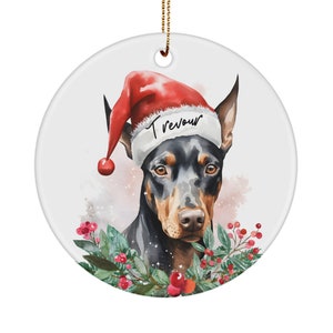 Personalized Doberman Christmas tree ornament - Custom Doberman ornament - Doberman gifts - Gift for Doberman mom dad - First Christmas