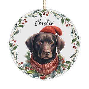 Personalisierte Schokoladen Labrador Weihnachtsschmuck, benutzerdefinierte Labrador Baum Ornament, Schokoladen Labrador Geschenke, Labrador Mama, Labrador Liebhaber Geschenk