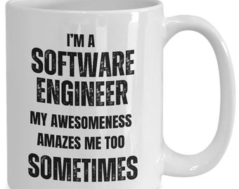 Tasse à café d'ingénieur logiciel, cadeau d'ingénierie amusant