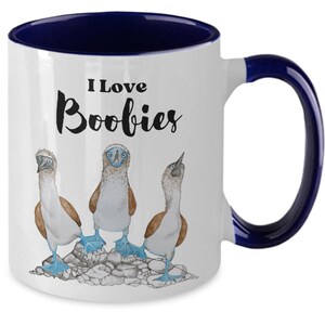 I love boobies bird mug - Fowl language bird mug - Funny bird coffee mug - Gifts for bird lovers - Bird watching present cup