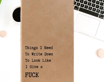 Funny Vegan Leather Journal, Gag Gift for Coworker