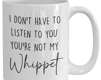 Grappige Whippet-koffiemok, cadeau hond moeder/vader
