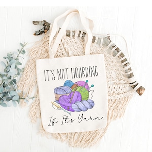 Knitting Canvas Tote Bag - Yarn Tote Bag - Crochet Storage Bag - Yarn Storage - Gift for Crafter - Gift for Crochet lover - Yarn Storage bag
