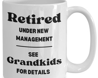 Grappige pensioenmok – cadeau gepensioneerd onder nieuw management