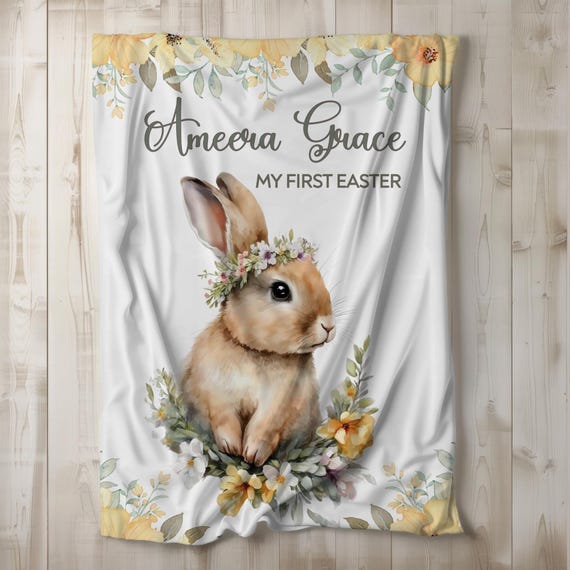 Gigoteuse Bébé Personnalisée Lapin De Pâques - Nom Brodé - 0-9 Mois - Cadeau Naissance & Pâques
