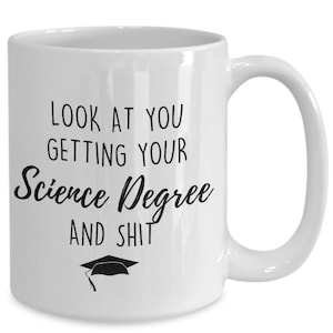 Wissenschaft Grad Kaffeetasse - Wissenschaft graduierte Geschenke für ihn - Geschenk für Wissenschaft graduiert - Bachelor of Science - Master of Science Geschenk - MSc
