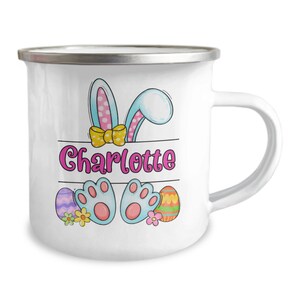Personalized Easter Camper Cup for Girls - Custom Kids Easter Mug - Bunny Ears cup - Custom Easter Gift for Kids - Easter Gifts for Kids 5-7