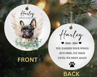 Personalized French Bulldog Memorial Ornament | Pet Loss Keepsake