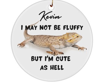 Adorno de dragón barbudo personalizado, regalo divertido para amantes de los lagartos.