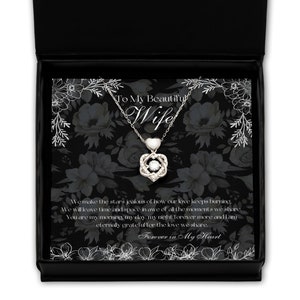 Mijn mooie vrouw-tekstkaartsieraden - in elkaar grijpende hartketting - gepersonaliseerd cadeau voor vrouw - mijn mooie vrouw-ketting