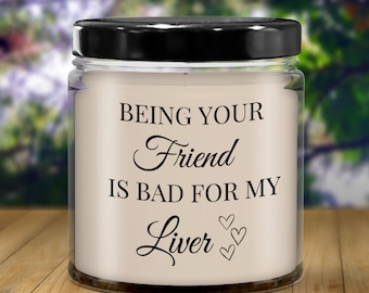 Funny Best Friend Candle, Vanilla Soy Wax, 9oz