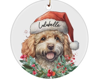 Décoration de Noël Cavapoo personnalisée - Cadeau portrait de chien personnalisé