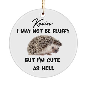 Hedgehog ornament personalized, hedgehog ornament, funny hedgehog gifts, hedgehog lovers keepsake, hedgehog mom, hedgehog dad