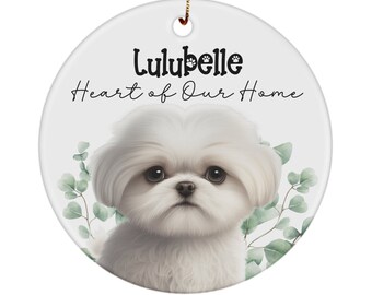 Personalized Mi-ki Dog Ornament - Mi-ki Dog Ornament - Mi-ki Dog Gifts - Custom Mi-ki Ornament - Maltese Terrier Ornament