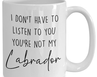 Taza de café con labrador, regalo divertido para mamá y papá.