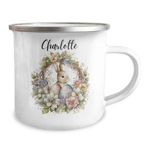 Personalized Kids easter bunny camper cup - custom kids easter mug - easter bunny mug - Kids Easter Basket Gifts - Kids Easter Bunny