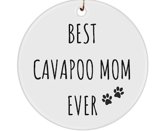 Décoration de Noël Cavapoo pour maman, cadeau en céramique pour les amoureux des chiens