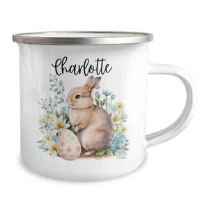 Traditional easter bunny camper cup - personalized easter mug for kids - custom easter mug - easter gifts - Cute Bunny Mug