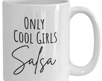 Taza de café con diseño de chicas guapas y salsa - Regalo para bailarinas de salsa