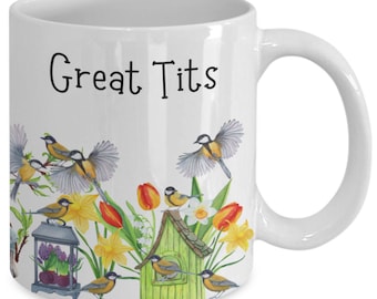 Fowl Language Bird Mug, Funny Bird Watching Gift