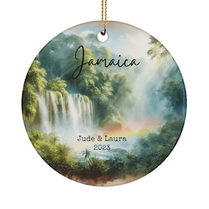 Jamaica ornament - Jamaican waterfall keepsake - Caribbean holiday ornament - Ocho Rios gift - Christmas in Jamaica - Couples holiday memory