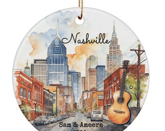 Personalized Nashville Ceramic Ornament – Tennessee Keepsake Gift