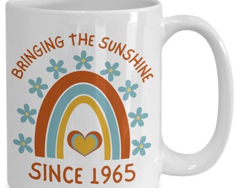 60th Birthday Gifts for Women - Born 1965 Coffee Mug - 60 Years old - Women&#39;s Gift for 60th Birthday - Present Cup for Her - 60th Birthday