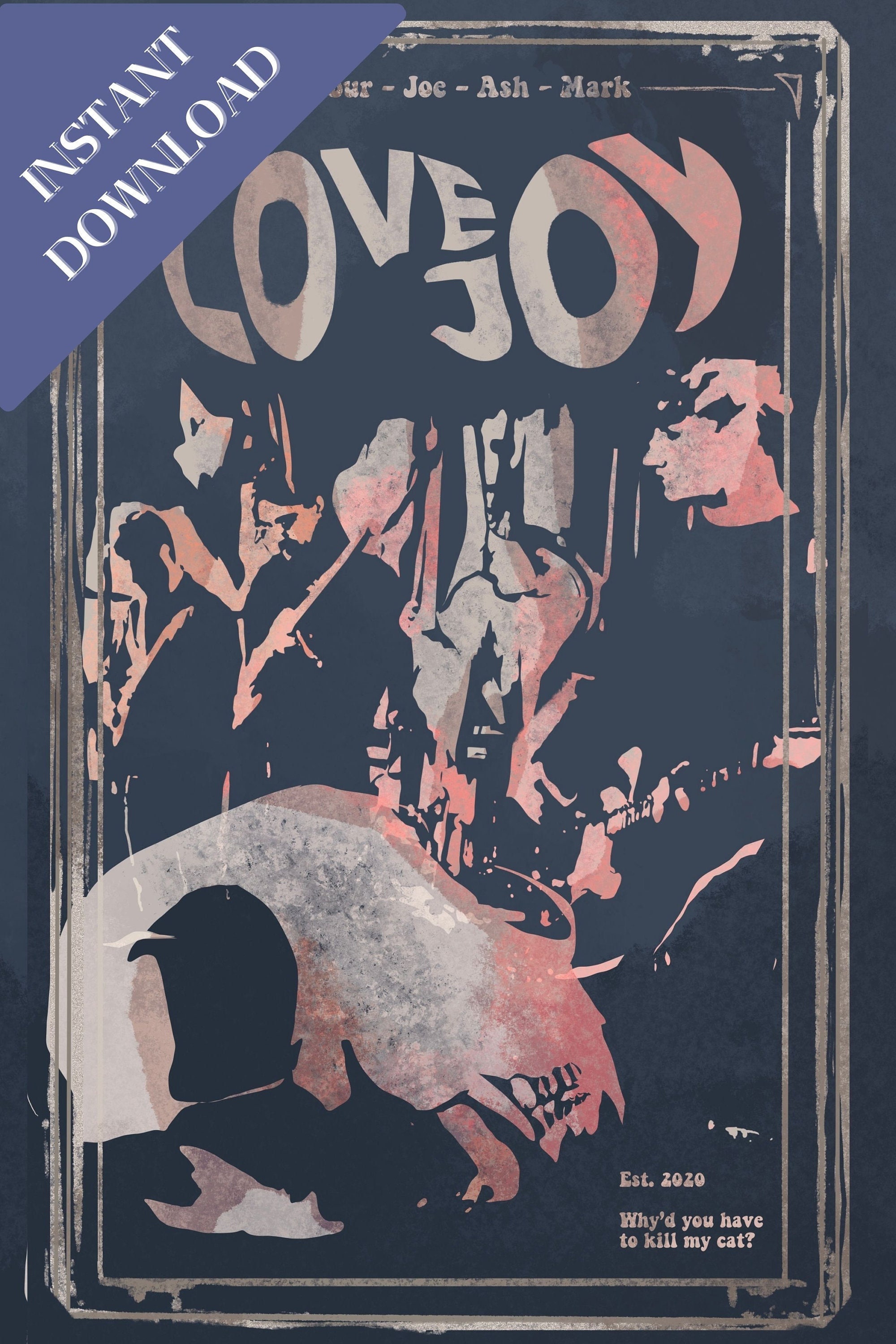 Lovejoy Poster Lovejoy Vintage Grunge Lovejoy Wall Art Etsy