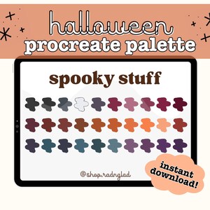 Spooky Stuff Halloween Procreate Palette Gothic Burgundy Colors GoodNotes Swatches Instant Download