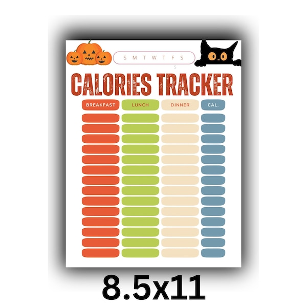 Calorie Tracker Printable for calorie counter to intake their calorie for weight loss to put on calorie charts