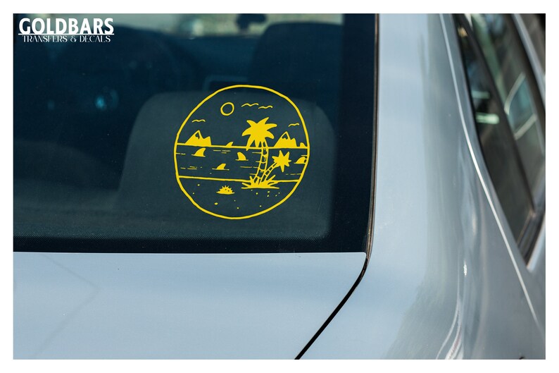 Island Getaway Beach Scene Vinyl Decal for Car Windows Etsy