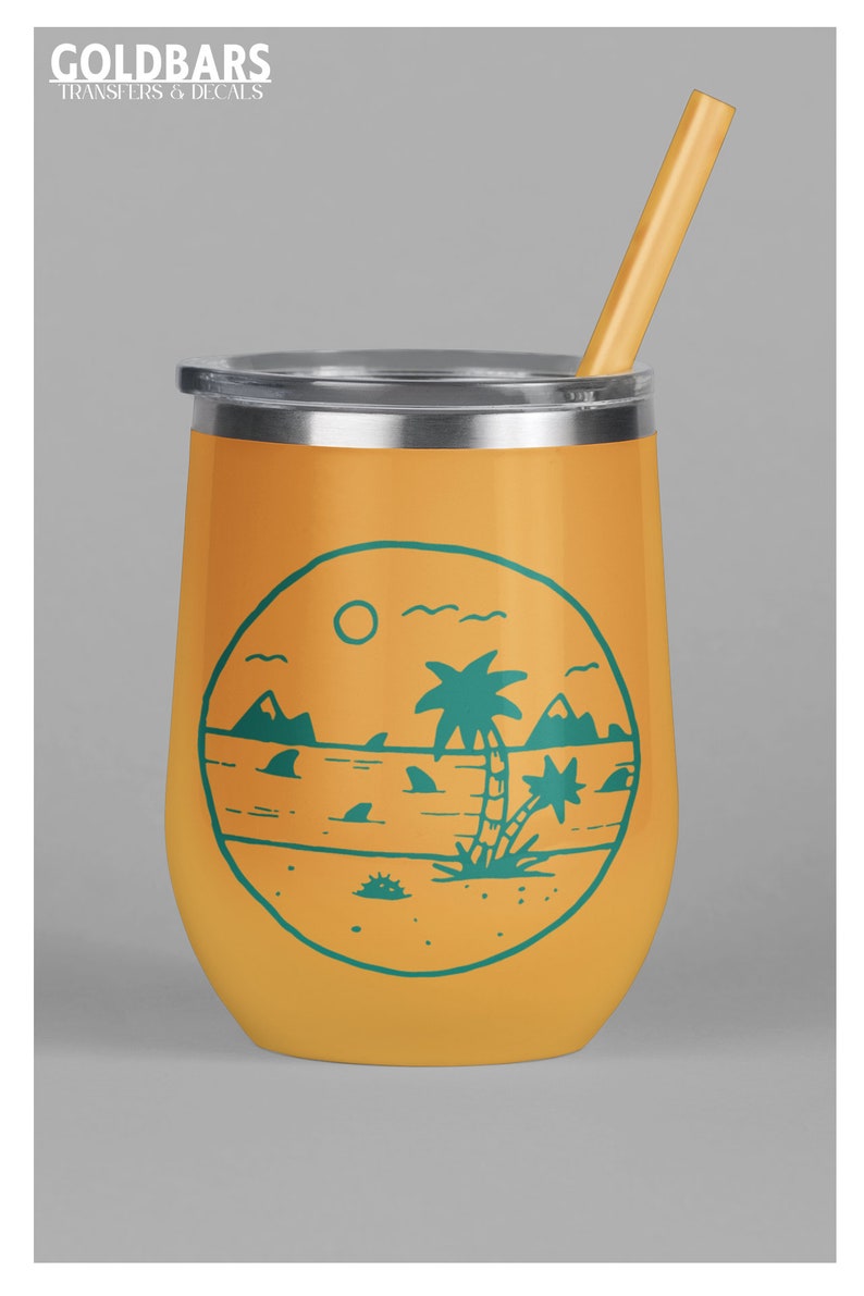 Island Getaway Beach Scene Vinyl Decal for Car Windows Etsy