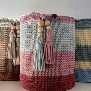 Grand panier fait à la main avec poignées | Accueil Organiser | Stockage de jouets