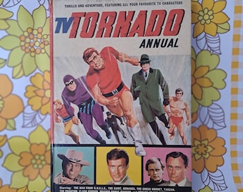 TV Tornado Annual 1967. Vintage hardcover book. Retro boy's book of comics, stories. Tarzan Green Hornet The Phantom Flash Gordon The Saint
