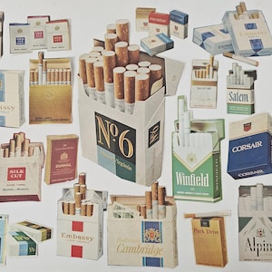 15 Stück Vintage Zigarettenschachtel Stanzteile wählerisch. Rauchen Werbung Ephemera Pack. Collage Junk Journal mixed media Papierkunst