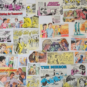 20 illustrations de bandes dessinées et de livres pour adolescentes des années 80. Bandes dessinées rétro. Créations artisanales de bandes dessinées éphémères vintage. Journal de collage. Bandes dessinées pour filles