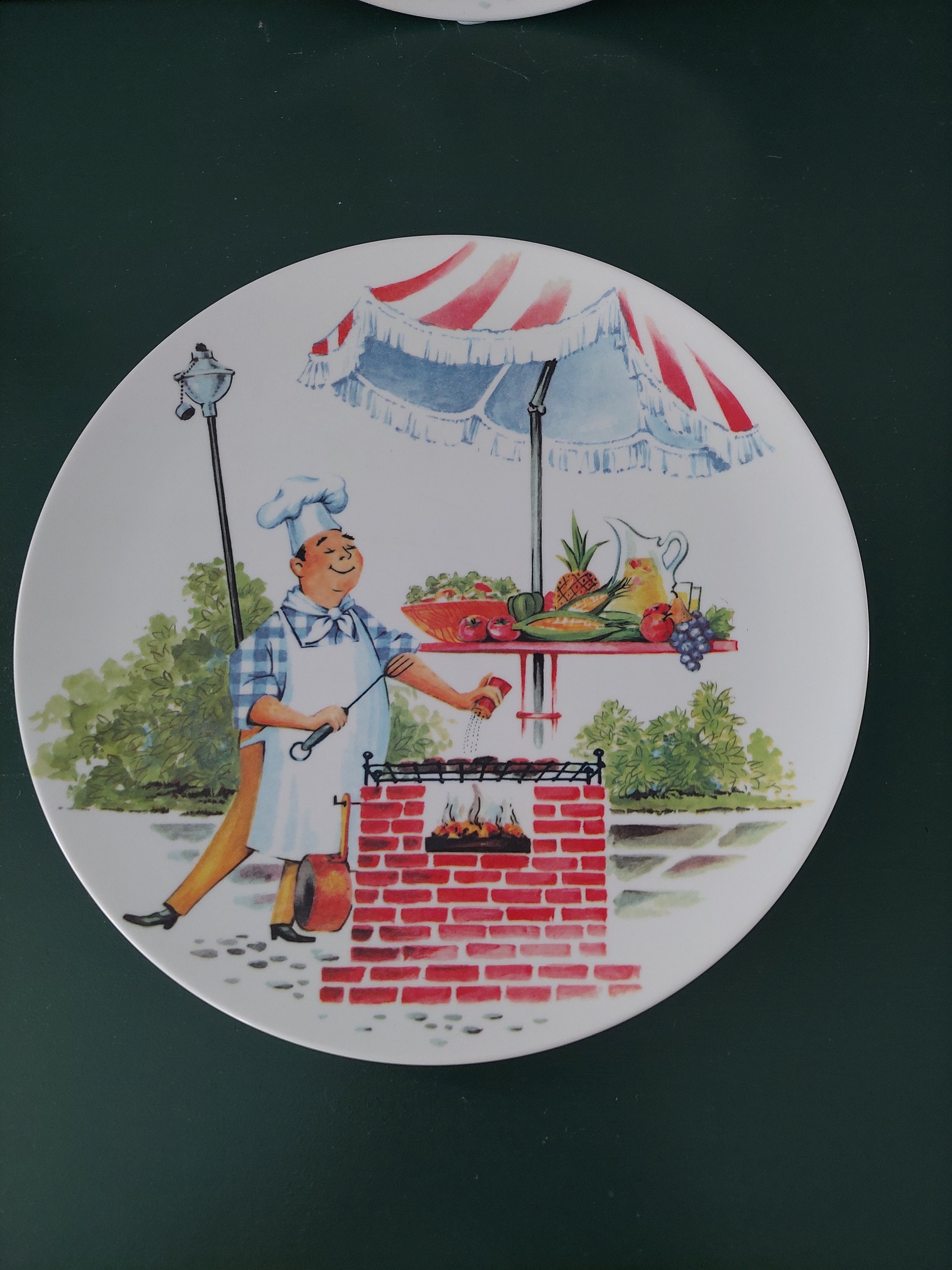 Pair Vintage Melamine BBQ Picnic Plates. Two Retro Hollywood - Etsy