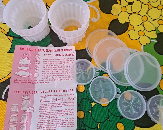 1970s Vintage Tupperware Jelly Moulds, Jello, Jeletteset. 4