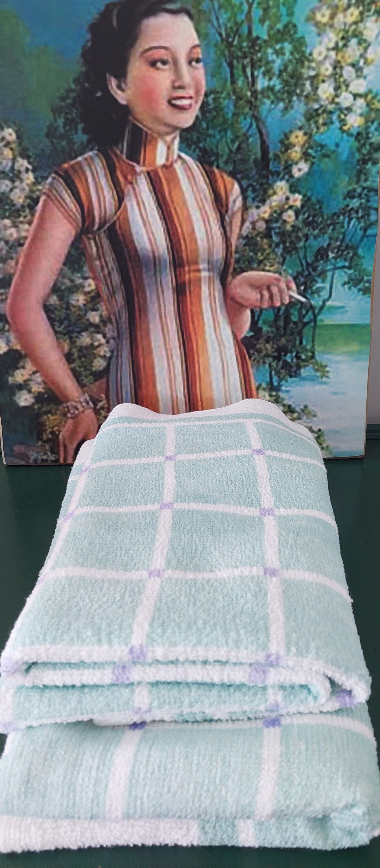 Vintage Bath Towels. New Old Stock Towels. Soft Green and Etsy Australia