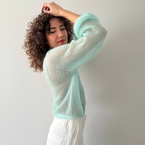 women&#39;s kid mohair and silk sweater, handmade