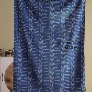 Indigo Block Print Cotton Throw Blanket: Boho Farmhouse Decor