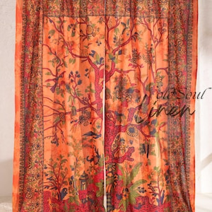 Bohemian Curtains, Vintage Curtains, Tie Top Curtains
