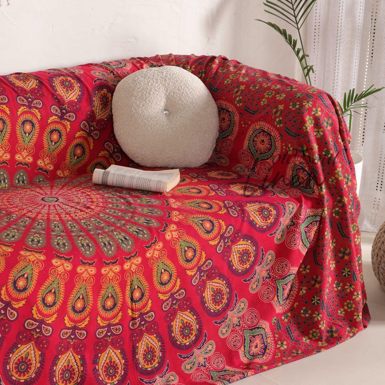 Hippie sofa throw blanket for cozy living space