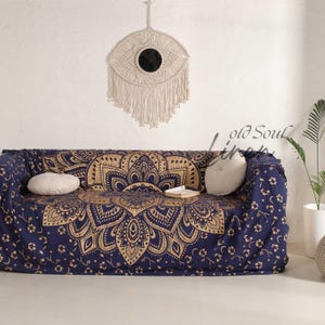 Handmade Bohemian Mandala Sofa Cover: Ethnic Cotton Couch Throw