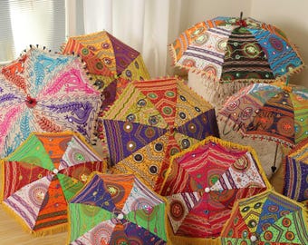 Ombrelloni da matrimonio indiani all'ingrosso, ombrelloni fatti a mano, ombrelloni decorativi, ombrelloni in cotone