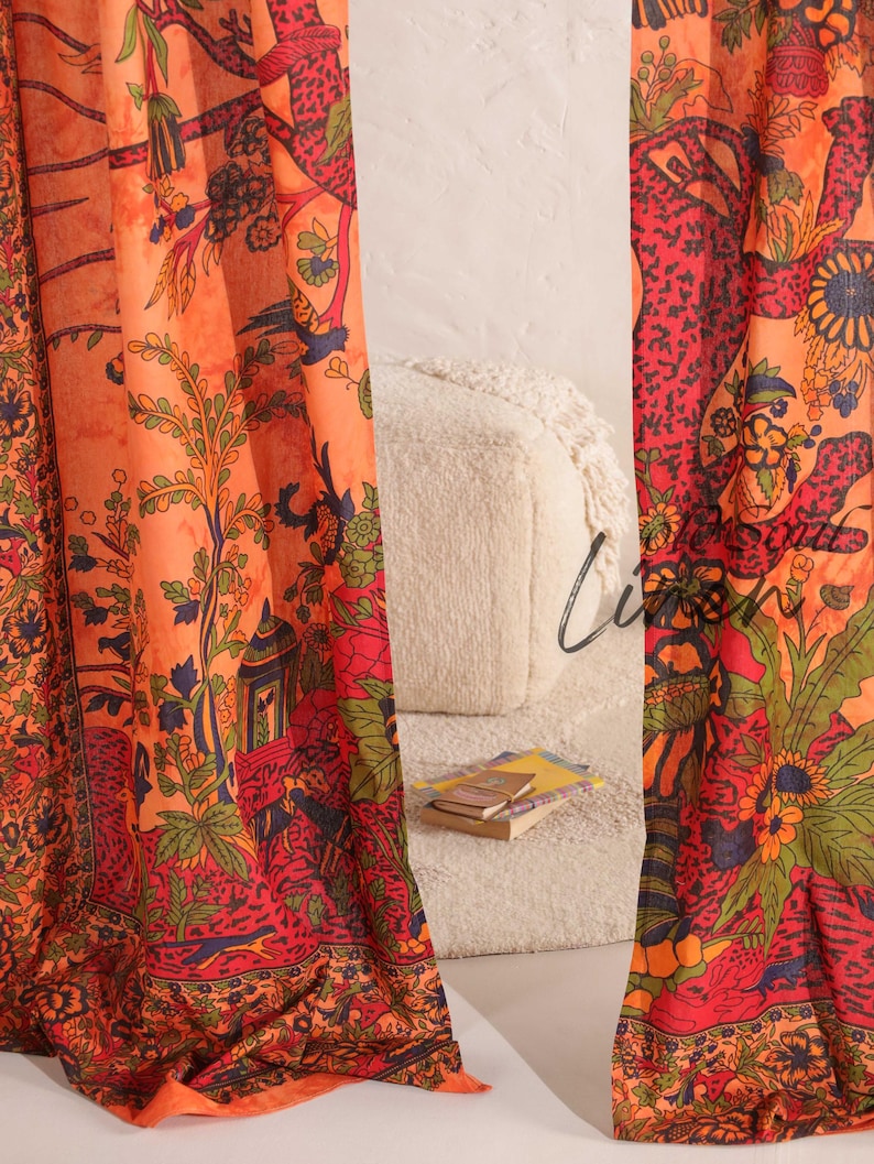 curtains for living room luxury, bed curtains, vintage striped curtains, block print curtains